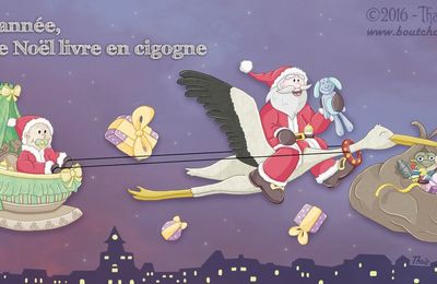 Faire-part : Cette année, le Père Noël livre en cigogne