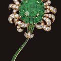 Emerald and diamond flower brooch, Van Cleef & Arpels, New York