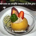 Pomme cuite au sirop et mousse de foie gras