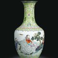 A famille-rose 'Eight immortals' baluster vase, Seal mark and period of Daoguang (1821-1850)