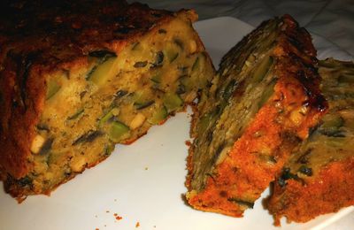 Cake courgettes et aubergines aux deux tofus - 100% Vegan!