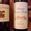 Francs-Côtes de Bordeaux : Les Charmes-Godard blanc 2007 et Margaux : Prieuré-Lichine 2005