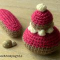 Délices de framboise au crochet (Religieuse et éclair)