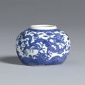 A small blue and whit, 'Dragon' Jar, Mark and period of Wanli
