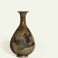 A rare dark brown-glazed vase, yuhuchunping , Jin-Yuan dynasty (1115-1368)