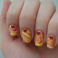 Nail art Water Marble multicolor