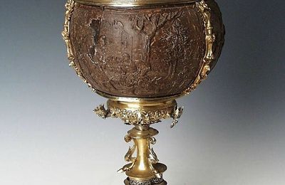 Coconut Cup with scenes from the story of the prodigal son, probably Nuremberg, mid-16th century