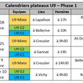 U9 : plateaux phase 1