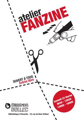 Atelier fanzine à la bibliothèque d'Amanlis le 23 février