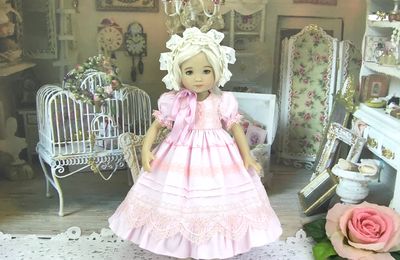 13" Little Darling doll pink dress and hat 