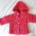 veste à capuche "nounours rose"