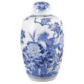 Chinese Blue and White Porcelain Covered Vase. Kangxi Period   