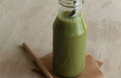 Milk shake banane, miel et thé matcha pour la battle food #30