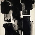 Pierre Soulages, «Brou de noix sur papier, 65x50 cm, 1955», 1955