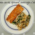 Saumon au riz et épinard à l'asiatique