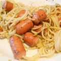 Spaghettis rigolos aux Knackis