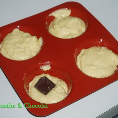 Muffins au coeur de chocolat et à la noix de coco