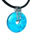 Pendentif Pi HOWLITE BLEUE 12 D.40mm Support ARGENTE 