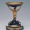 Salière en onyx, avec une sirène en or, France, 1500-1550