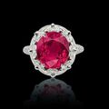 An important 8.42 carats Mogok, Burma oval-cut ruby and diamond ring, by David Morris
