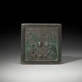 A silvery-bronze square mirror, Song-Jin dynasty, 12th-13th century