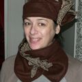 ensemble chapeau écharpe marron