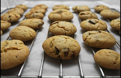 Cookies au pralin et aux deux chocolats