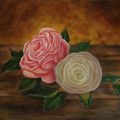 Technique Florale - Etude des Roses - Acrylique sur toile 55 cm x 42 cm