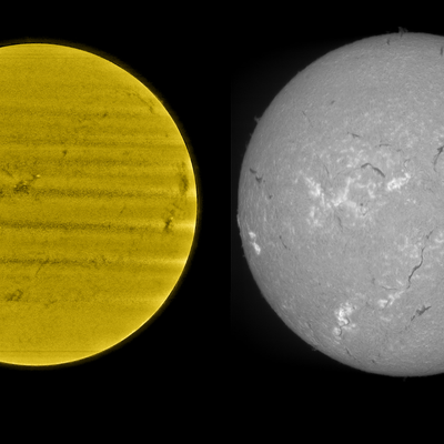 Le soleil dans la raie HeI D3 5876 et h alpha