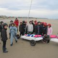 De bonnes conditions pour une première séance de char à voile!