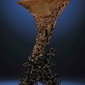 A finely carved 'Peony Pavilion' rhinoceros horn libation cup, late Ming-early Qing dynasty, 17th century 
