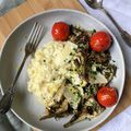 Risotto, artichauts poivrades et tomates cerises