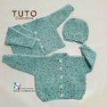 TUTO tricot bb BOUTIQUE bebe modele layette bébé et patron a tricoter Explications brassière, bonnet, bloomer, chaussons