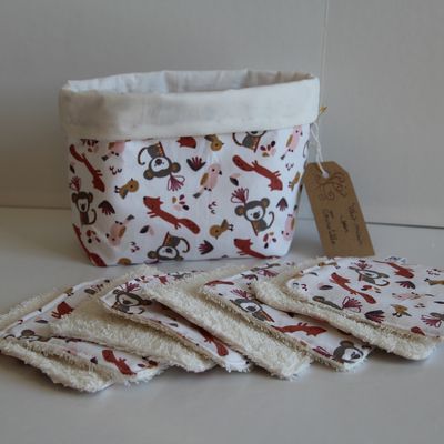 Nouveaux modèles de lingettes lavables et leur panier