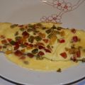 Omelette au chorizo et poivrons multicolores