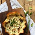 Tartelettes de brick au maquereau, fromage frais et fines herbes