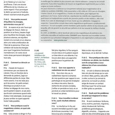 Interview pour le journal "Principes de santé"