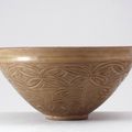 Greenware bowl with waves and floral decoration, Yaozhou kilns, 12th century, Jin Dynasty (1115 - 1234)