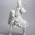 A Dehua figure of Guandi on a horse, Late Qing dynasty