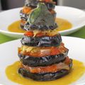 Millefeuilles d'aubergines à la morue salée