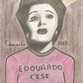EDITH PIAF - CHANTEUSE - DESSIN ( 21 x 14,8 cm ) - EDOUARDO - 2015