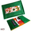 Porte carte Original vert vintage pop bandes fleurs orange chic et coloré mixte