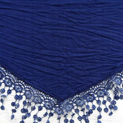 ECHARPE ou CHALE à franges fantaisie ✿ Réf. AXE407