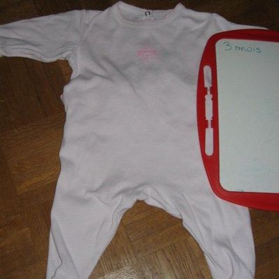 pyjama petit bateau milleraies rose t. 3 mois