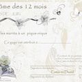 Diplôme de jeu des 12 mois (argent et blanc)...