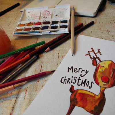 Un matin libre, une inspiration, des cartes de Noël 