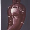 masque façial GU GOURO - Côte d'Ivoire- huile sur toile 73x60