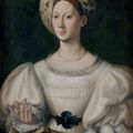École italienne du XVIème siècle, suiveur de Parmigianino, Portrait de dame à la coiffe blanche