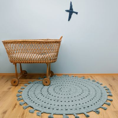 Nouveautés tapis chambre bébé ronds en coton, à croquer