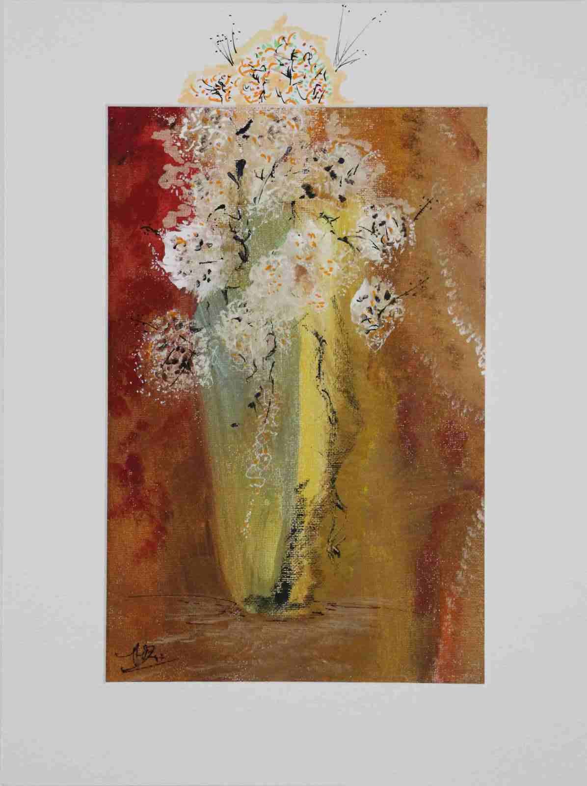 Derniere fleur de saison- acryl carton toilé 2017- 24X30cm-(n°107),